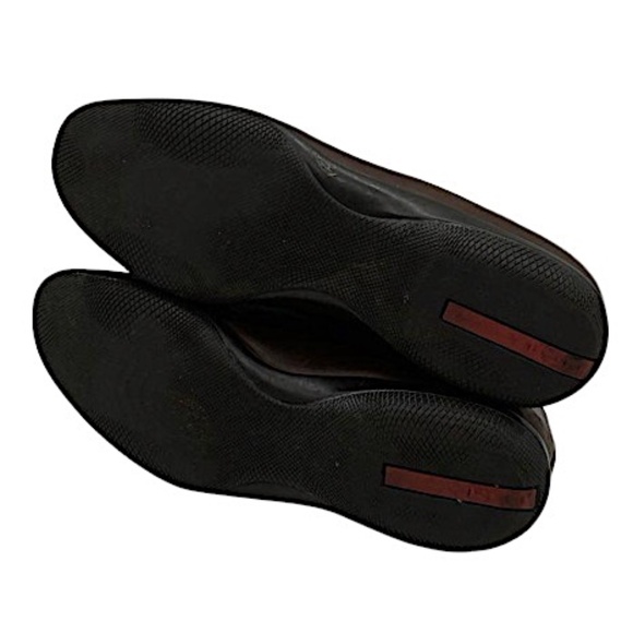 Prada Men\'s D1645 Brown Leather Round Toe Slip On Loafers main image 11